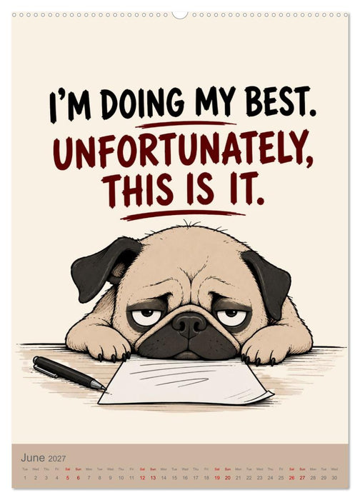 The office pug mastering the art of looking busy (CALVENDO Monthly Calendar 2027)