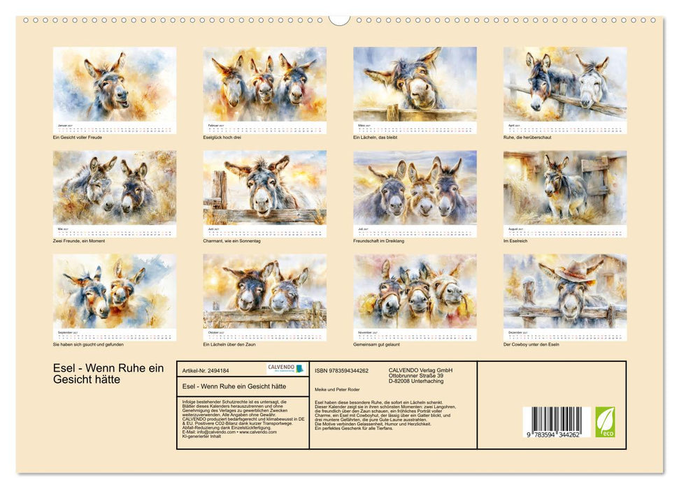 Esel - Wenn Ruhe ein Gesicht hätte (CALVENDO Premium Wandkalender 2027)