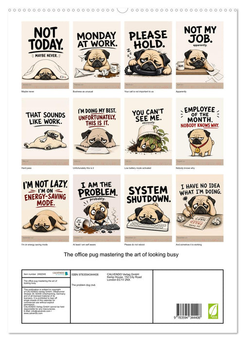 The office pug mastering the art of looking busy (CALVENDO Premium-Calendar 2027)