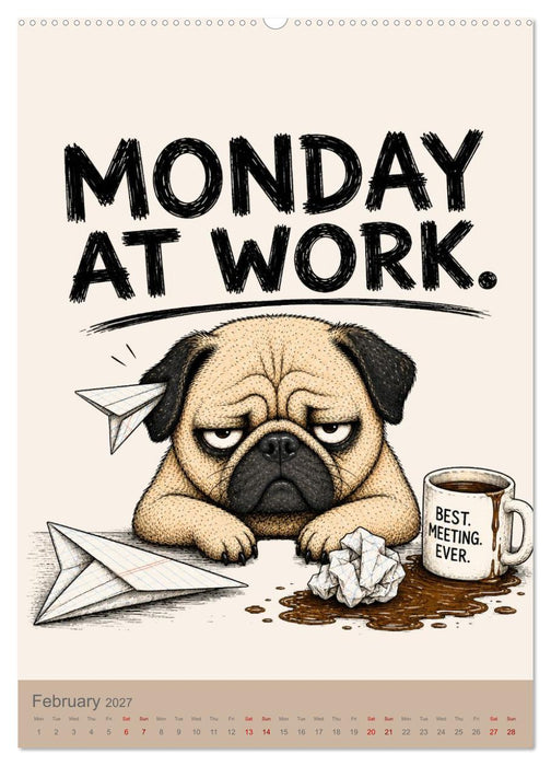 The office pug mastering the art of looking busy (CALVENDO Premium-Calendar 2027)