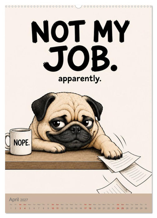 The office pug mastering the art of looking busy (CALVENDO Premium-Calendar 2027)