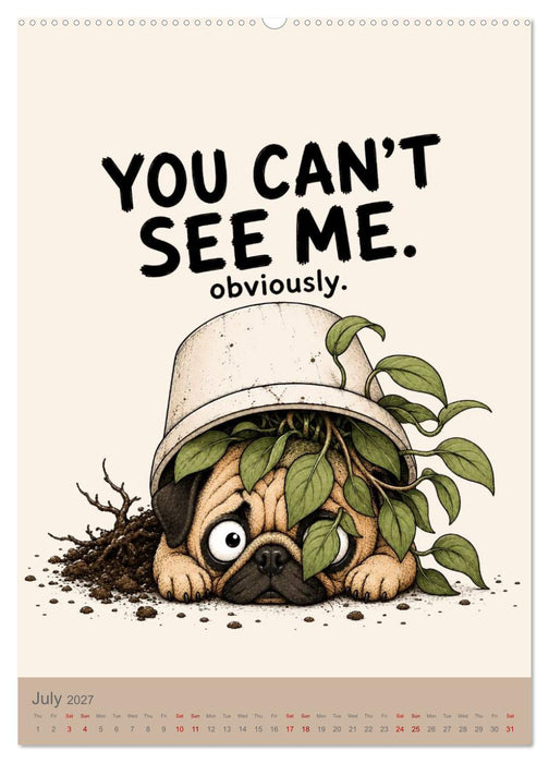 The office pug mastering the art of looking busy (CALVENDO Premium-Calendar 2027)