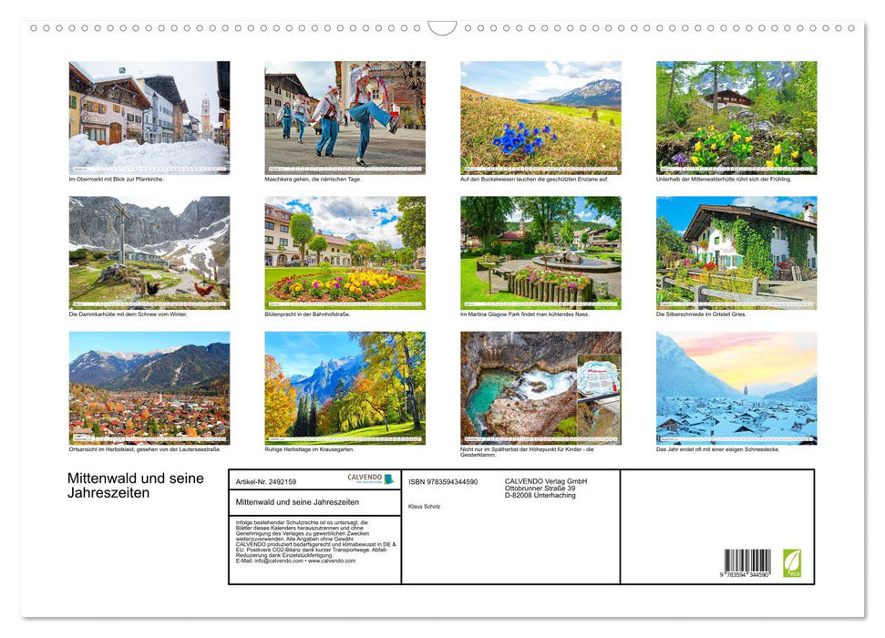 Mittenwald und seine Jahreszeiten (CALVENDO Wandkalender 2027)