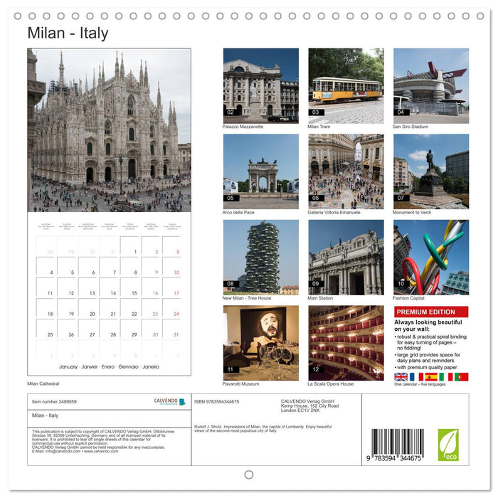 Milan - Italy (CALVENDO Monthly Calendar 2027)