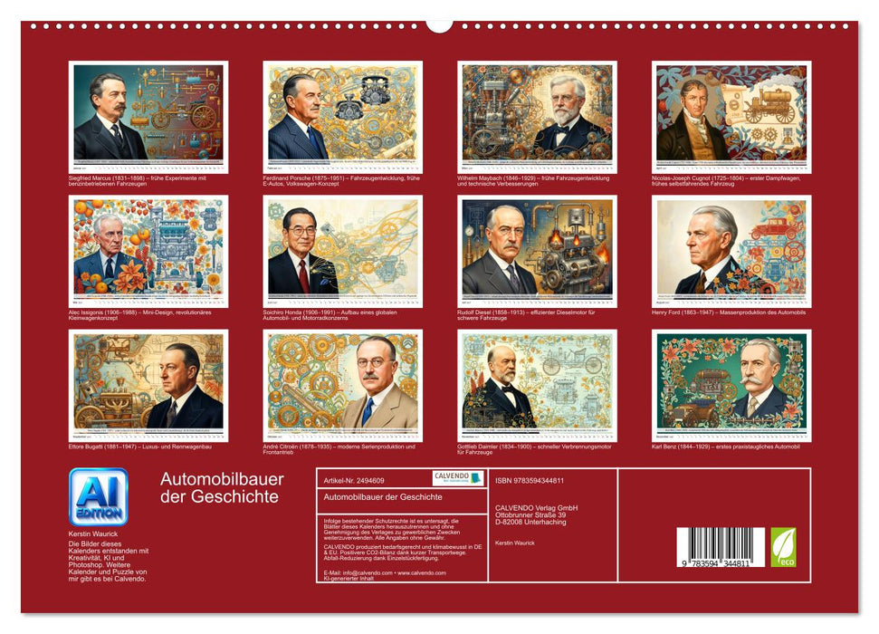 Automobilbauer der Geschichte (CALVENDO Premium Wandkalender 2027)