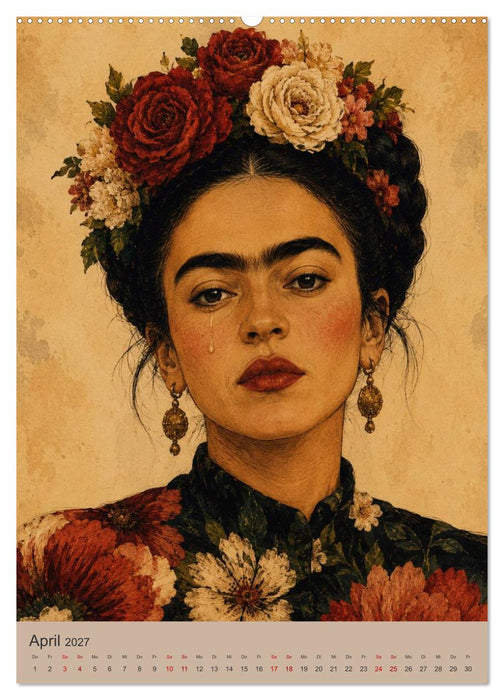 Boho Frauen Kunstkalender - 12 Vintage Kunstporträts (CALVENDO Premium Wandkalender 2027)