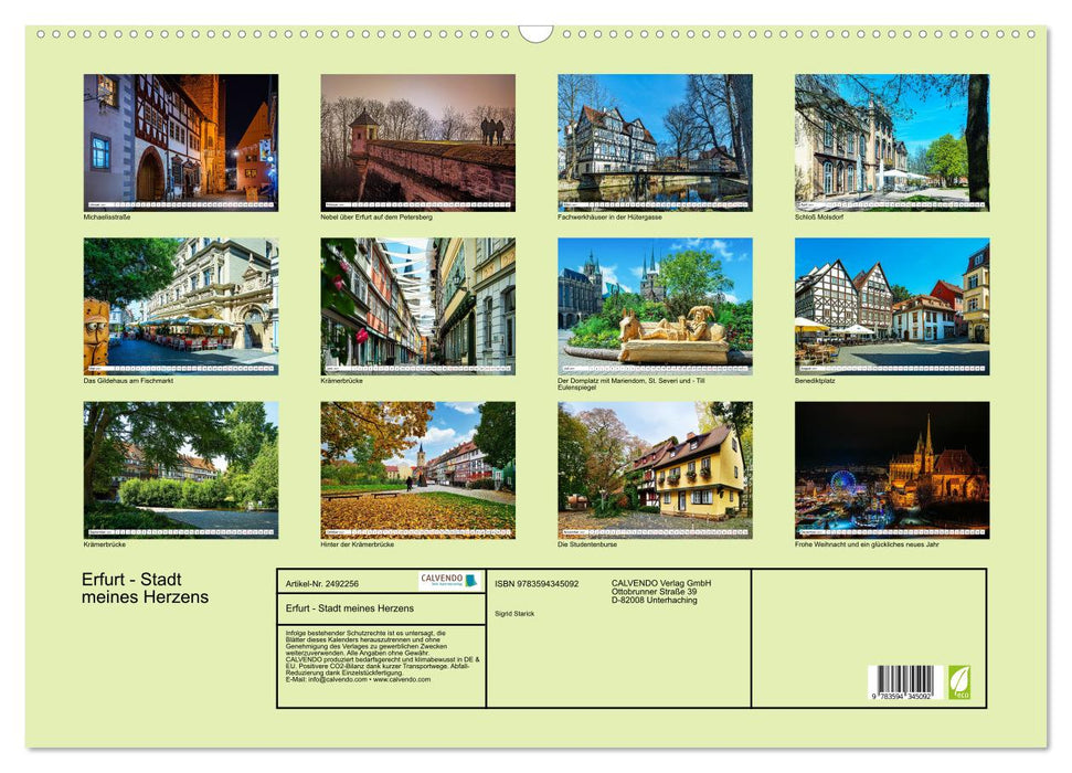 Erfurt - Stadt meines Herzens (CALVENDO Wandkalender 2027)
