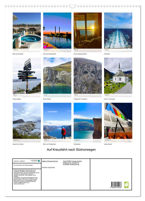 Auf Kreuzfahrt nach Südnorwegen (CALVENDO Wandkalender 2027)