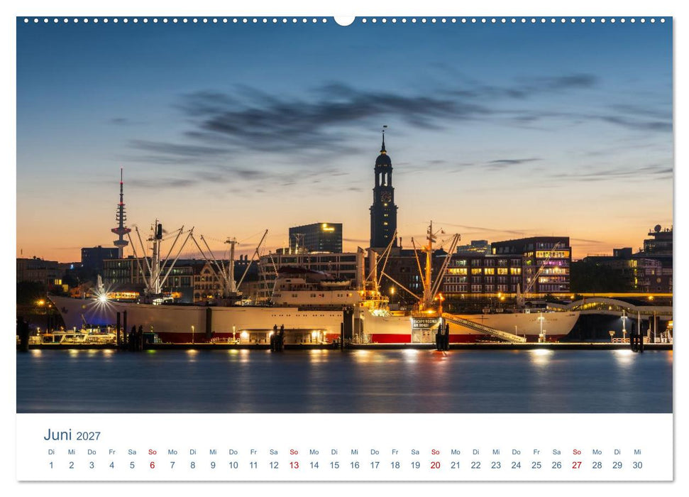 Hamburgs Hafenlichter (CALVENDO Premium Wandkalender 2027)