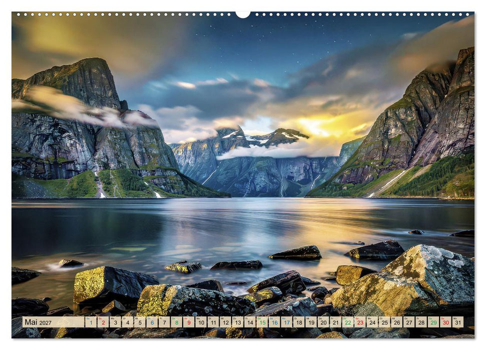 Licht und Schatten in den Bergen und Fjorden Norwegens (CALVENDO Wandkalender 2027)