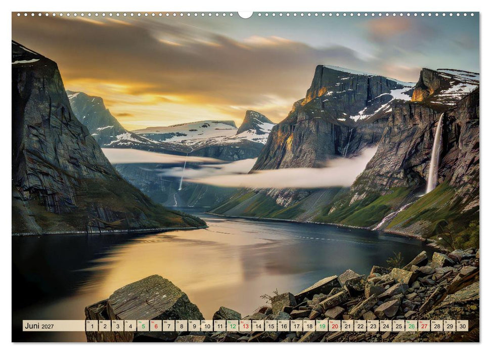 Licht und Schatten in den Bergen und Fjorden Norwegens (CALVENDO Wandkalender 2027)
