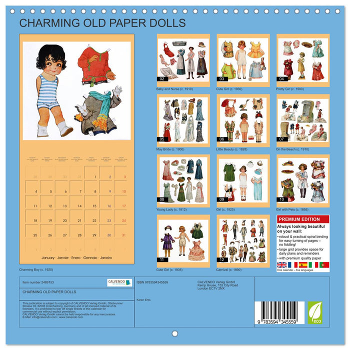 CHARMING OLD PAPER DOLLS (CALVENDO Monthly Calendar 2027)