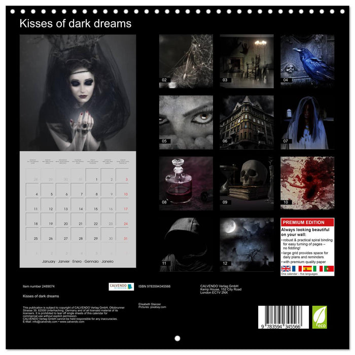 Kisses of dark dreams (CALVENDO Monthly Calendar 2027)