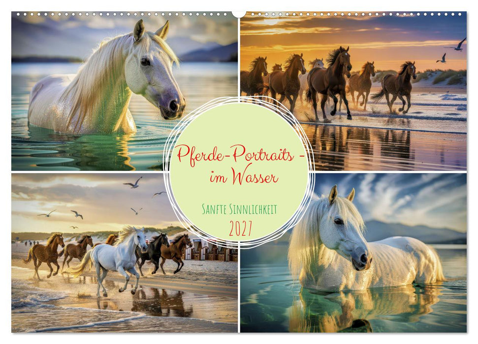 Pferde-Portraits - im Wasser (CALVENDO Wandkalender 2027)