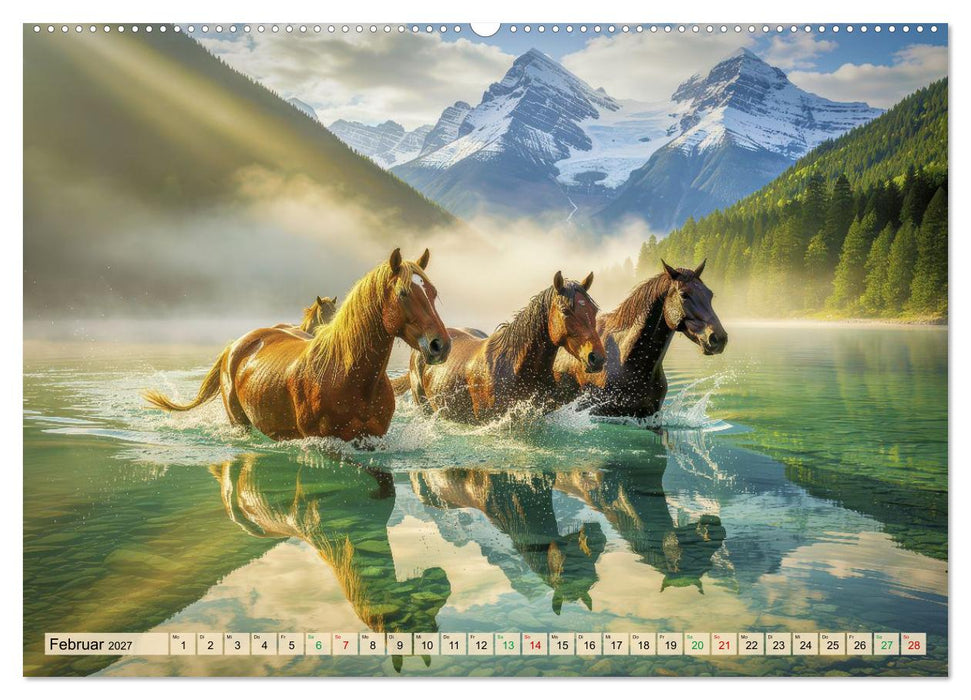 Pferde-Portraits - im Wasser (CALVENDO Wandkalender 2027)