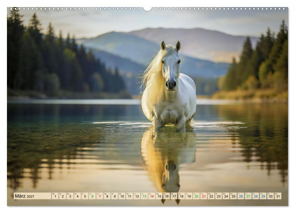Pferde-Portraits - im Wasser (CALVENDO Wandkalender 2027)