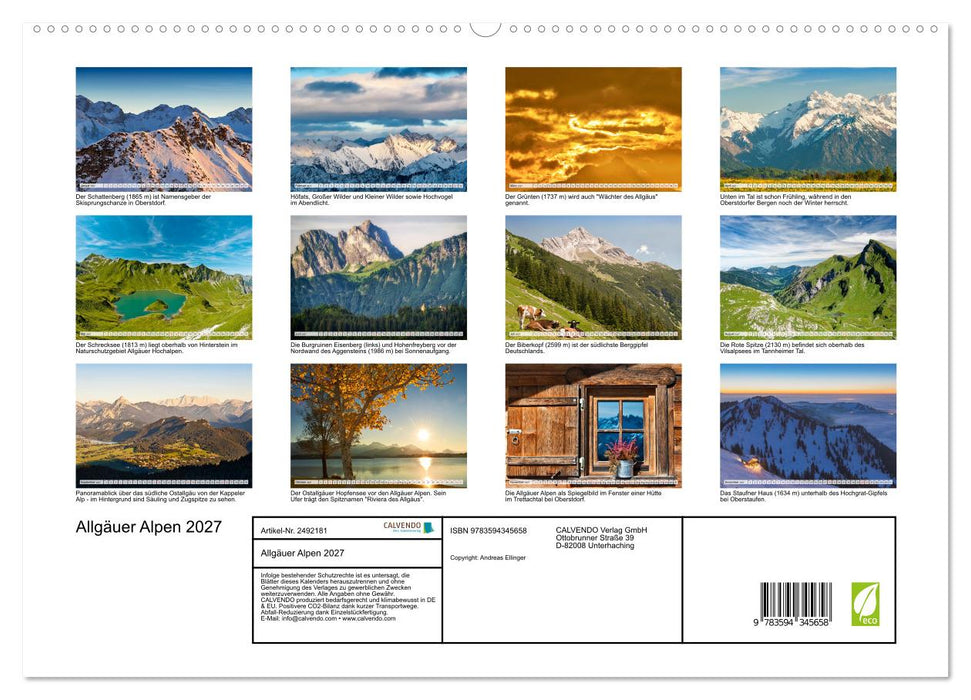 Allgäuer Alpen 2027 (CALVENDO Premium Wandkalender 2027)