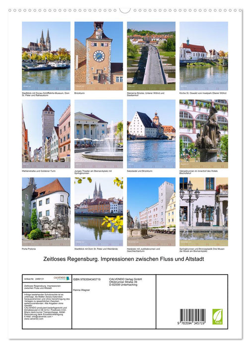 Zeitloses Regensburg. Impressionen zwischen Fluss und Altstadt (CALVENDO Premium Wandkalender 2027)