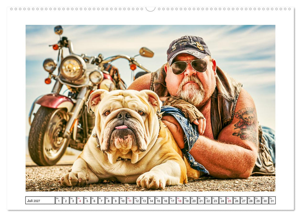 Schwere Jungs mit Hund. Pfundskerle, Humor und gute Laune (CALVENDO Premium Wandkalender 2027)