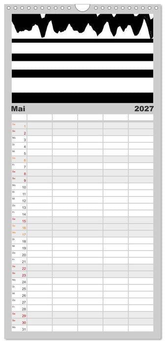 Kontrastreiche schwarz-weisse Bilder (CALVENDO Familienplaner 2027)