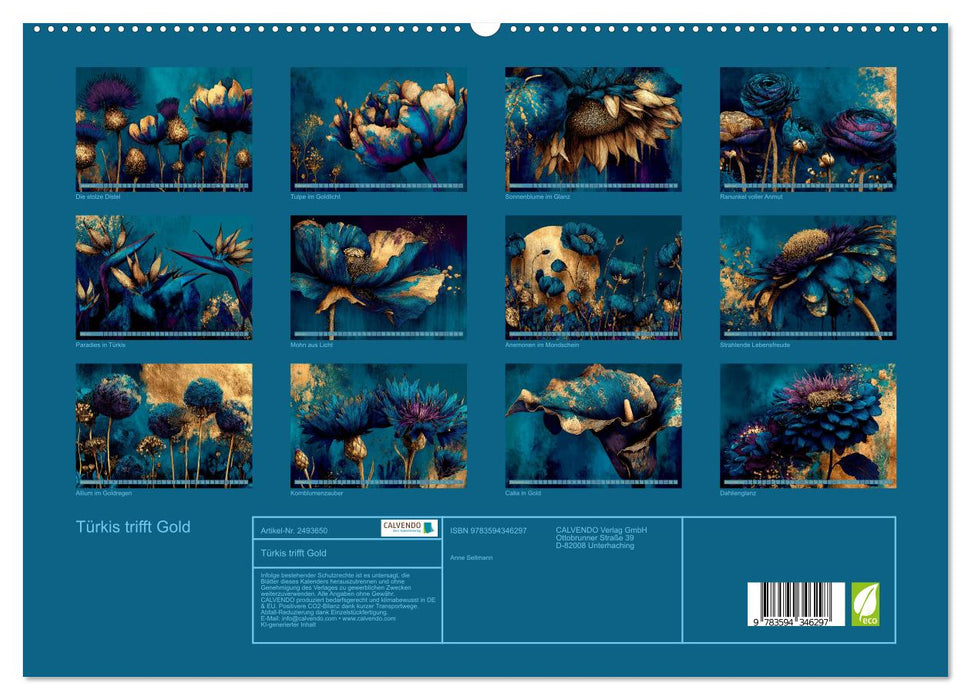 Türkis trifft Gold (CALVENDO Premium Wandkalender 2027)
