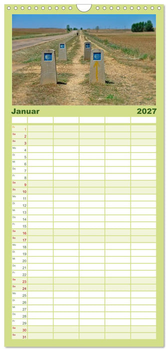 Jakobsweg - pilgern auf dem Camino de Santiago (CALVENDO Familienplaner 2027)