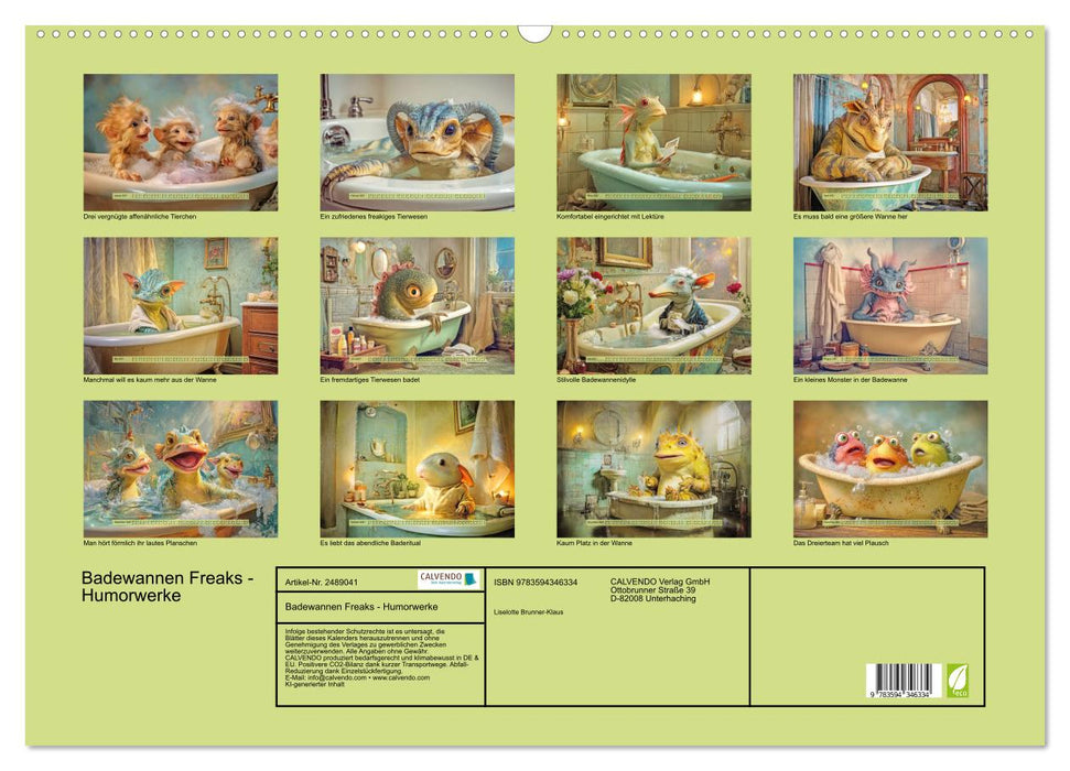 Badewannen Freaks - Humorwerke (CALVENDO Wandkalender 2027)