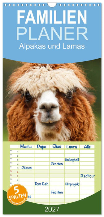Alpakas und Lamas (CALVENDO Familienplaner 2027)