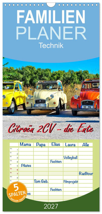 Citroën 2CV - die Ente (CALVENDO Familienplaner 2027)