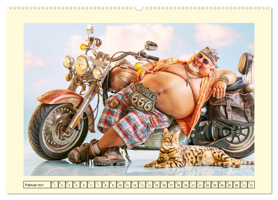 Katzenhelden. Männer, Miezen und gute Laune (CALVENDO Wandkalender 2027)
