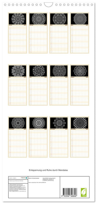 Entspannung und Ruhe durch Mandalas (CALVENDO Familienplaner 2027)