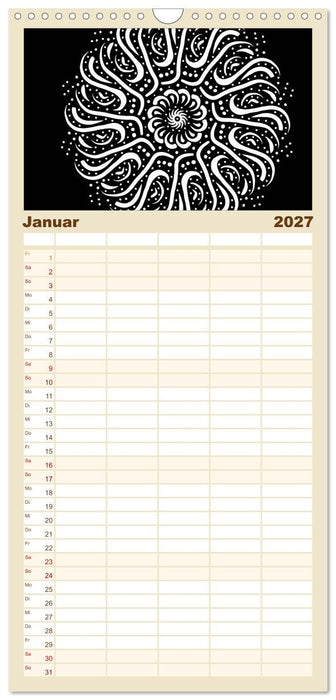 Entspannung und Ruhe durch Mandalas (CALVENDO Familienplaner 2027)