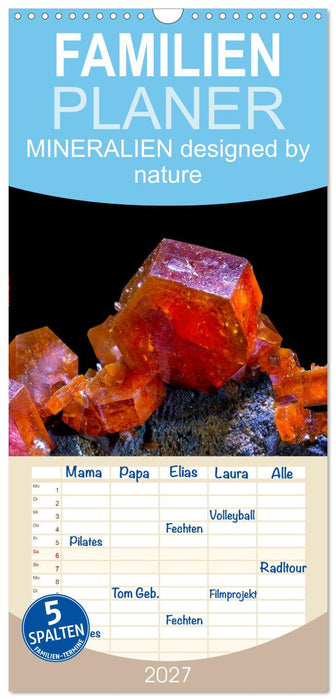 MINERALIEN designed by nature (CALVENDO Familienplaner 2027)