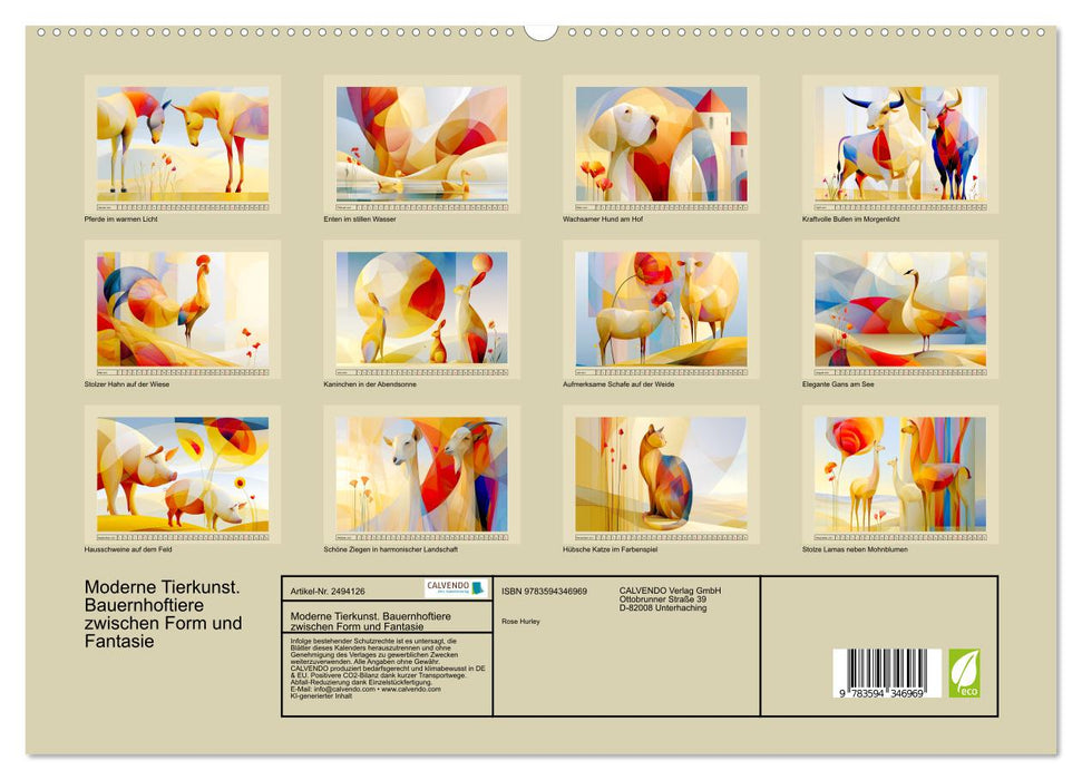 Moderne Tierkunst. Bauernhoftiere zwischen Form und Fantasie (CALVENDO Premium Wandkalender 2027)