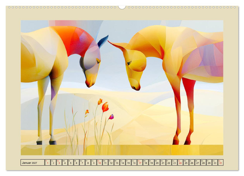 Moderne Tierkunst. Bauernhoftiere zwischen Form und Fantasie (CALVENDO Premium Wandkalender 2027)