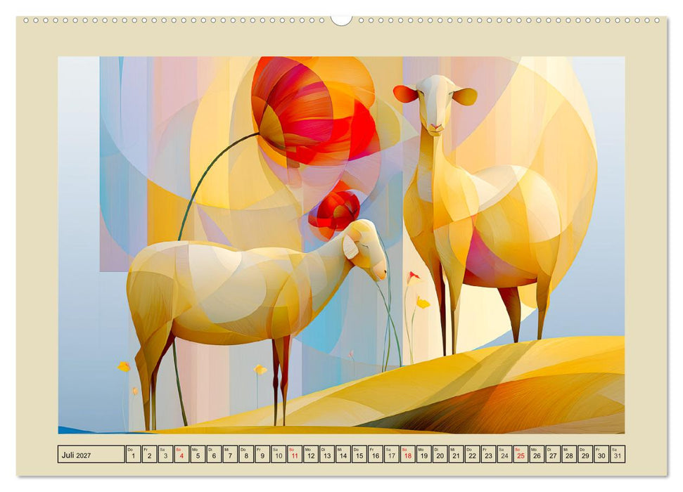 Moderne Tierkunst. Bauernhoftiere zwischen Form und Fantasie (CALVENDO Premium Wandkalender 2027)