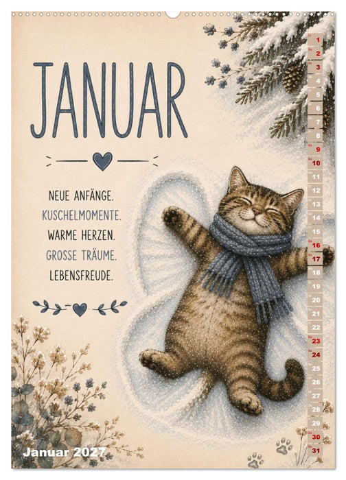 Kuschelmomente mit Katzen (CALVENDO Wandkalender 2027)