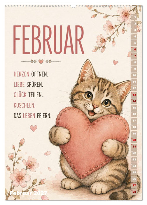 Kuschelmomente mit Katzen (CALVENDO Wandkalender 2027)