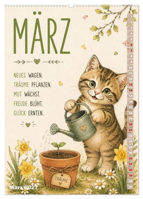Kuschelmomente mit Katzen (CALVENDO Wandkalender 2027)