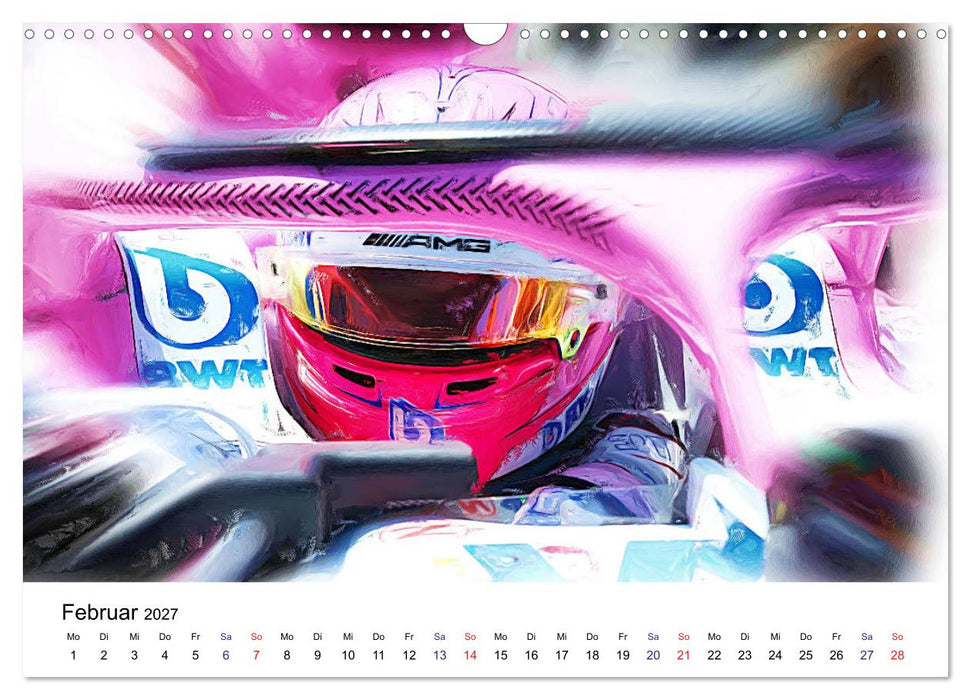 Vollgas im Monoposto - Digital Arts rund um die Formel 1 (CALVENDO Wandkalender 2027)