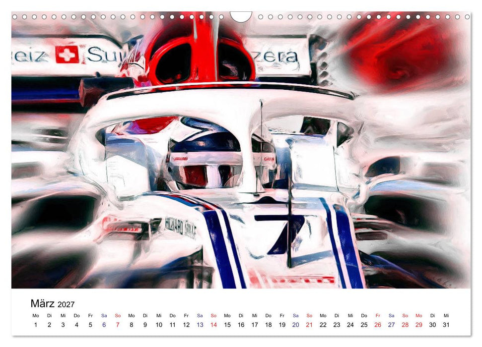 Vollgas im Monoposto - Digital Arts rund um die Formel 1 (CALVENDO Wandkalender 2027)