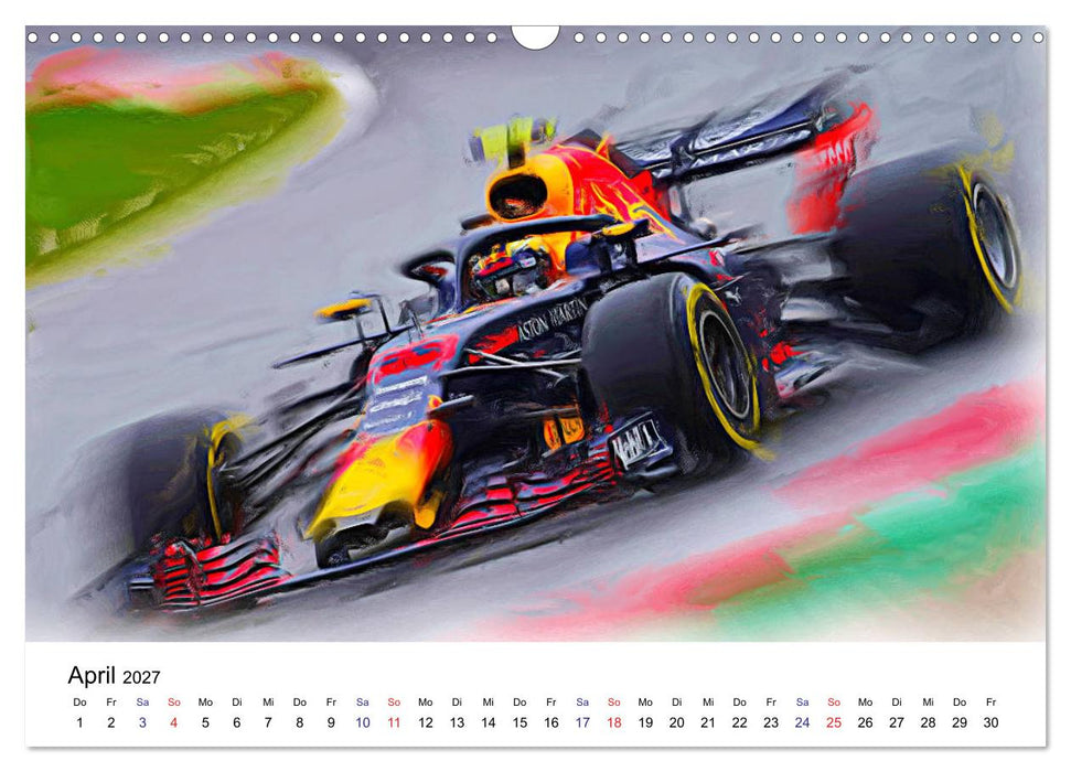Vollgas im Monoposto - Digital Arts rund um die Formel 1 (CALVENDO Wandkalender 2027)