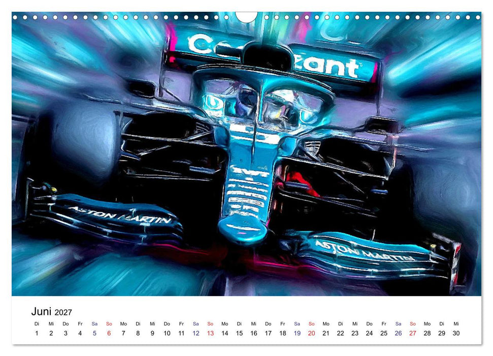 Vollgas im Monoposto - Digital Arts rund um die Formel 1 (CALVENDO Wandkalender 2027)