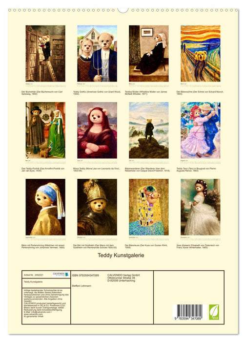 Teddy Kunstgalerie (CALVENDO Premium Wandkalender 2027)