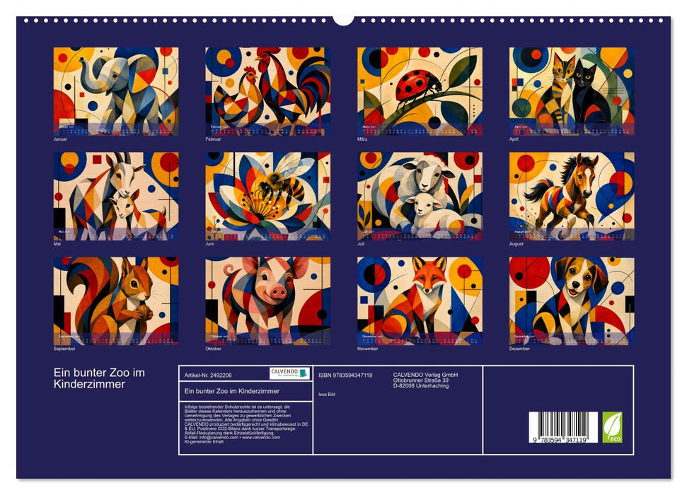 Ein bunter Zoo im Kinderzimmer (CALVENDO Premium Wandkalender 2027)
