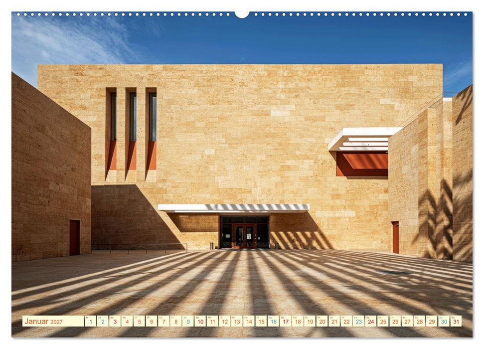 Architektur gegen Hitze - Licht. Schatten. Strukturen. Wasser (CALVENDO Premium Wandkalender 2027)