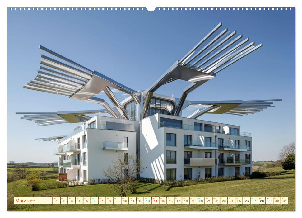 Architektur gegen Hitze - Licht. Schatten. Strukturen. Wasser (CALVENDO Premium Wandkalender 2027)
