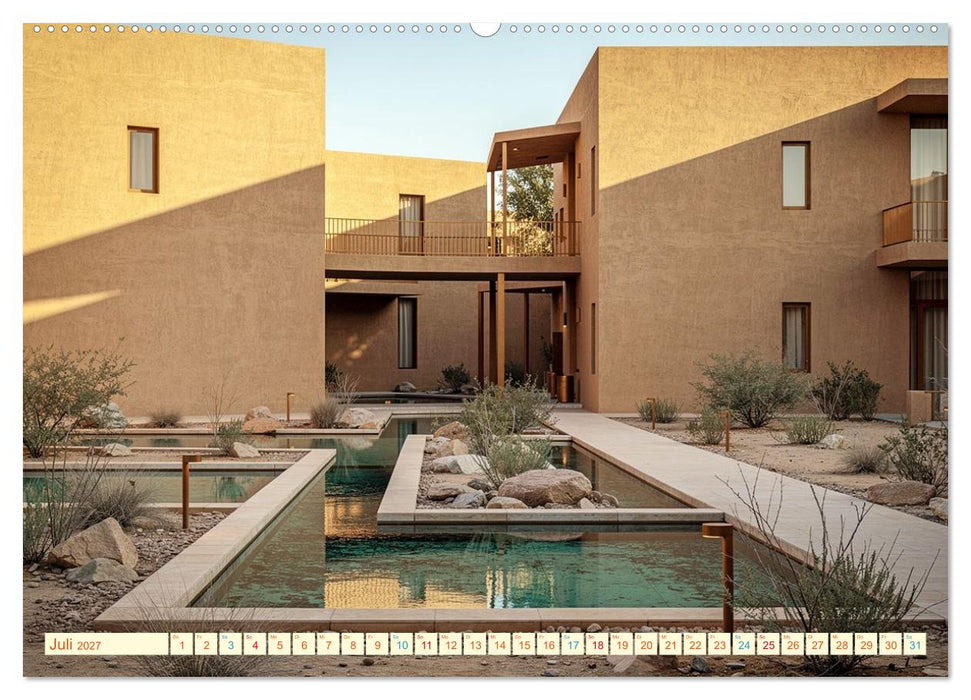 Architektur gegen Hitze - Licht. Schatten. Strukturen. Wasser (CALVENDO Premium Wandkalender 2027)