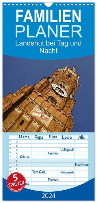 Landshut bei Tag und Nacht (CALVENDO Familienplaner 2027)