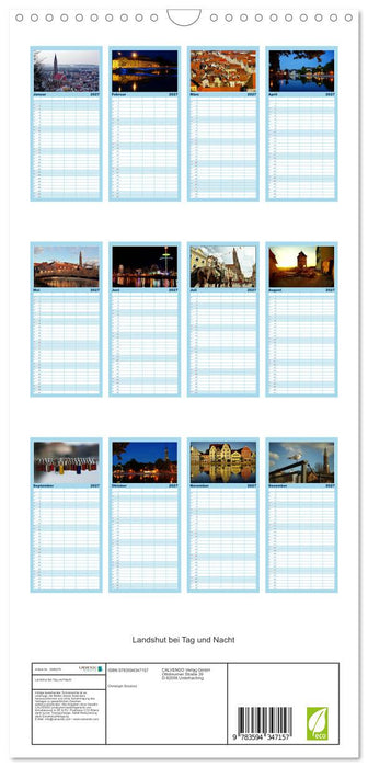 Landshut bei Tag und Nacht (CALVENDO Familienplaner 2027)